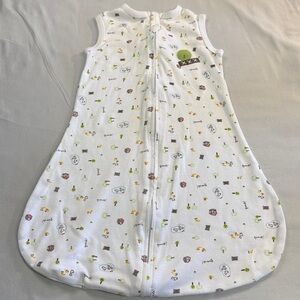 Kushies - White Sleeveless Baby Sleep Sack with Cute Prints